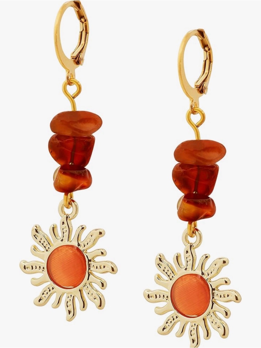 Women’s gold sun earrings